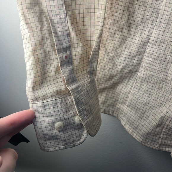 H&M Beige Checkered Button up - Picture 8 of 9